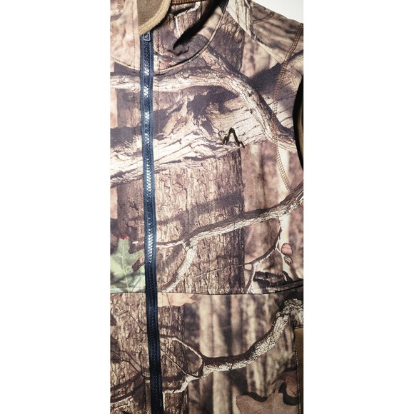 Mossy Oak Break-Up Infinity Camo Fleece Lined Zip Vest Mens Small Brown Hunting - Picture 4 of 7